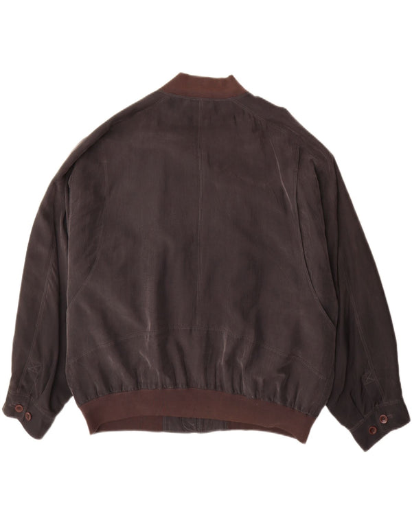 Bomber vintage pentru bărbați UK 42 XL mătase maro