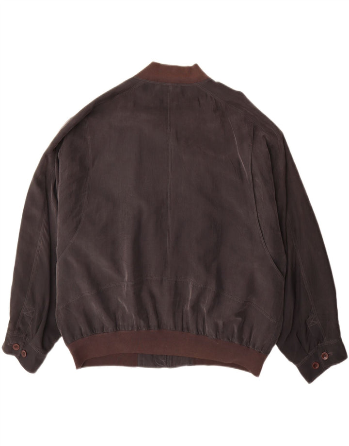 Bomber vintage pentru bărbați UK 42 XL mătase maro