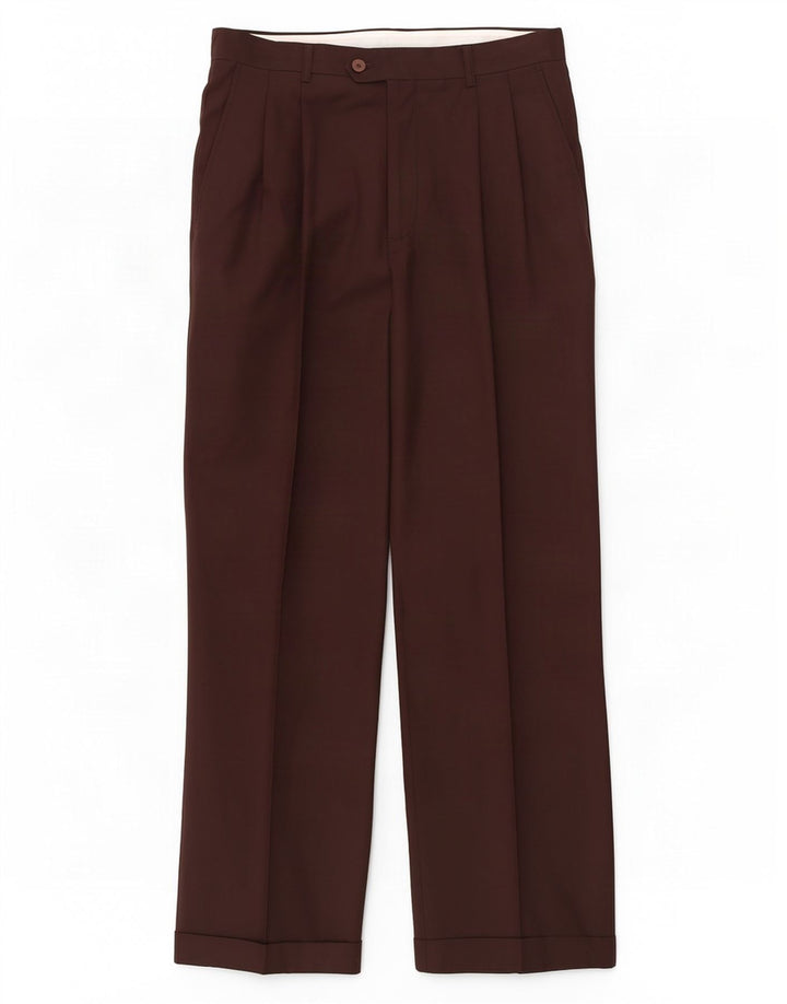 Pantaloni de costum pentru bărbați Pierre Cardin L34 L29 Lână maro