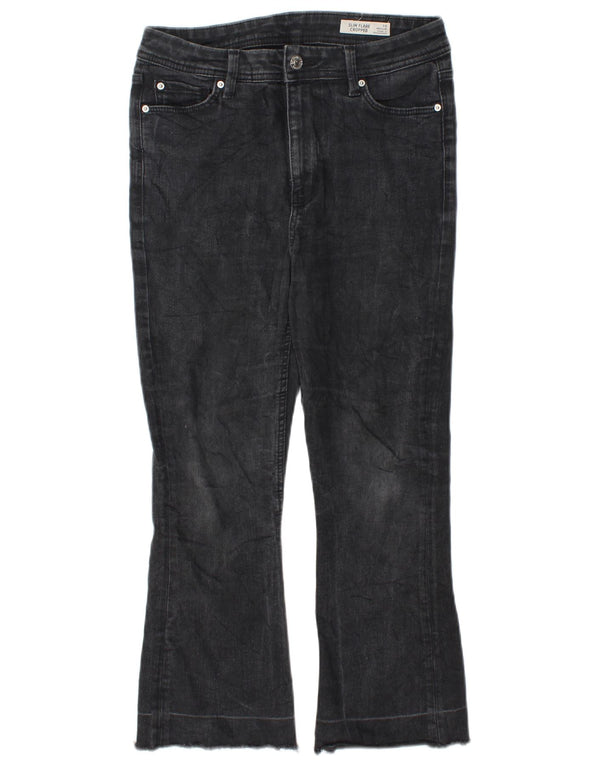 Marks & Spencer Blugi tăiați pentru femei Slim Flare UK 10 Small W27 L23 Black