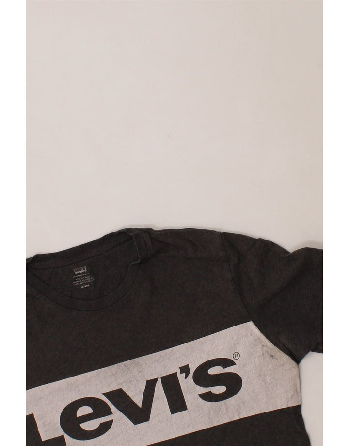 LEVI'S Mens Graphic T-Shirt Top Medium Grey Colourblock Cotton Vintage Levi's and Second-Hand Levi's from Messina Hembry 