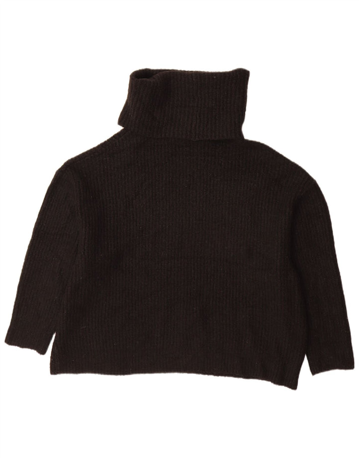 Pulover supradimensionat pentru femei Zara, cu gât rulat, UK 10, mic, negru, acrilic