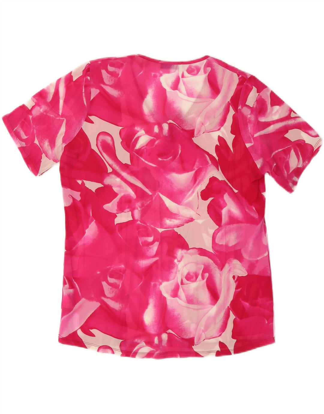 Bluză pentru femei VINTAGE UK 18 XL din mătase florală roz