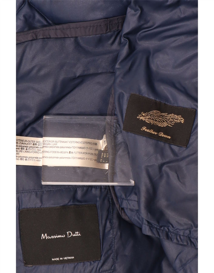 MASSIMO DUTTI Palton căptușit cu glugă pentru femei UK 16 Poliamidă mare albastru bleumarin