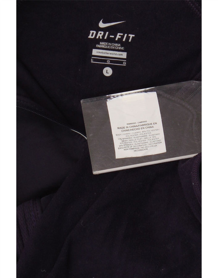 Jachetă de top pentru trening NIKE Dri Fit pentru femei UK 14 Poliester violet mare