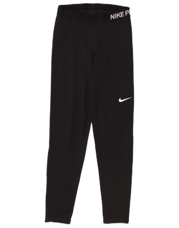 Leggings Nike Dri Fit Graphic pentru femei UK 12 Poliester mediu negru