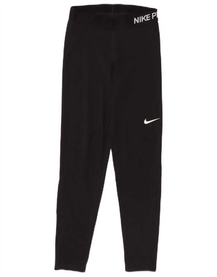 Leggings Nike Dri Fit Graphic pentru femei UK 12 Poliester mediu negru