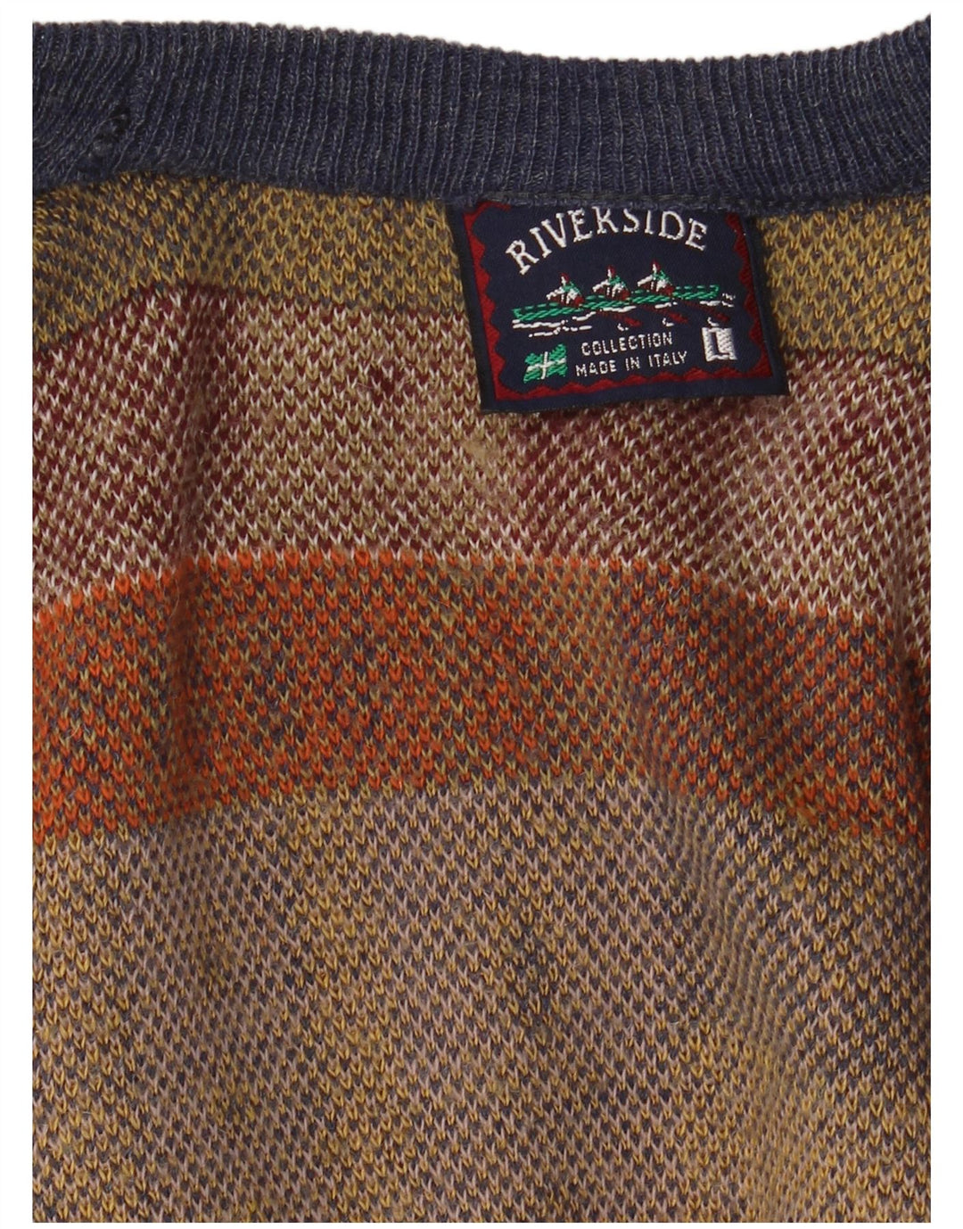 Pulover vintage pentru bărbați cu decolteu în V, mare, multicolor, mozaic