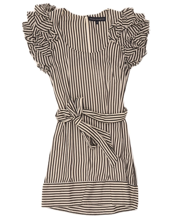 Rochie tunică French Connection pentru femei UK 8, bumbac cu dungi negre mici