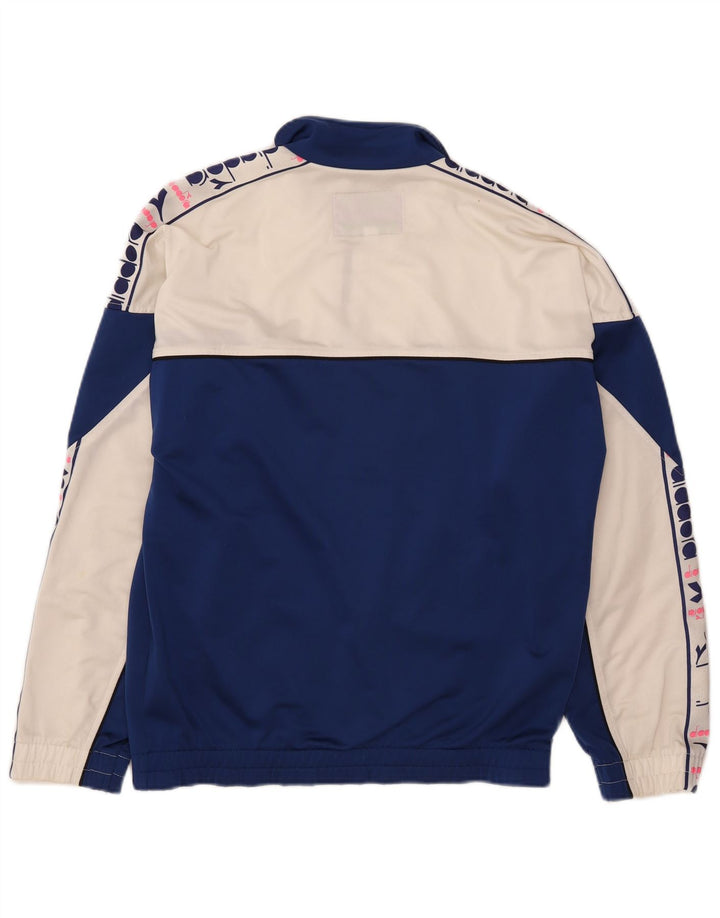 Jachetă de top pentru trening grafic Diadora pentru bărbați UK 38 Medium Blue Colorblock