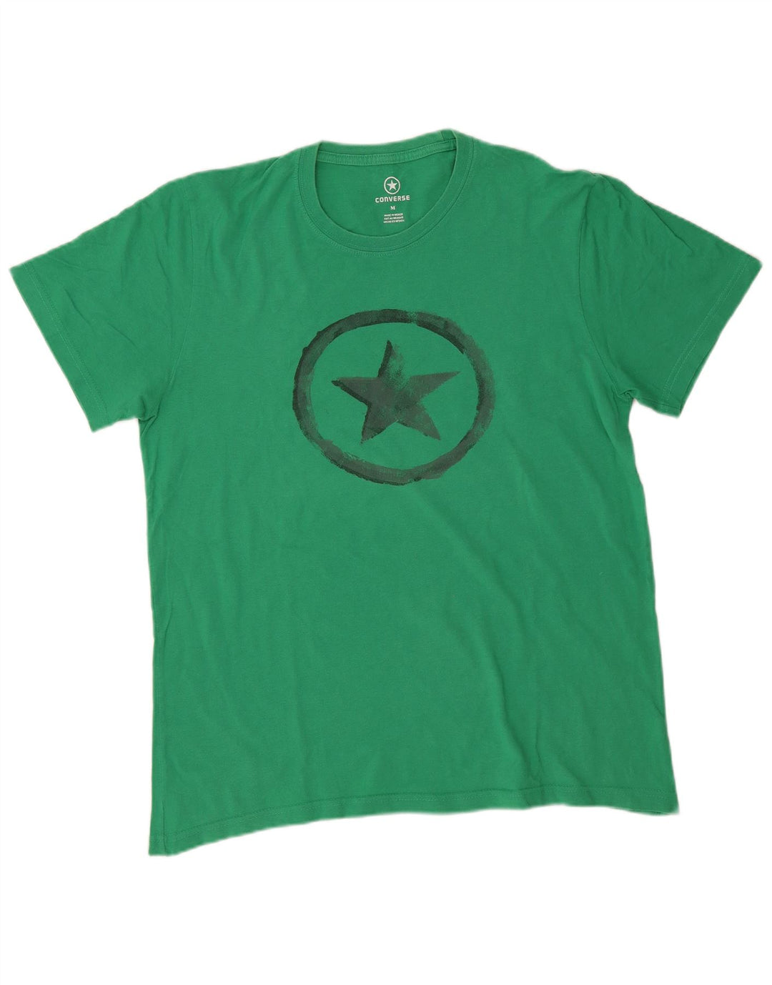 Tricou grafic Converse pentru bărbați Top din bumbac verde mediu