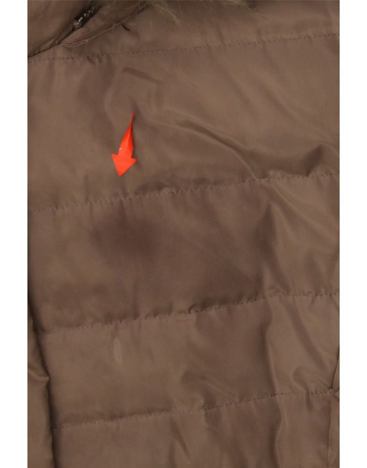 ARMANI JEANS Jachetă căptușită cu glugă pentru femei IT 40 Poliester maro mic