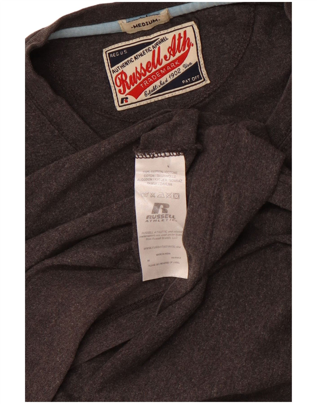 RUSSELL ATHLETIC Tricou grafic pentru bărbați Top din bumbac gri mediu