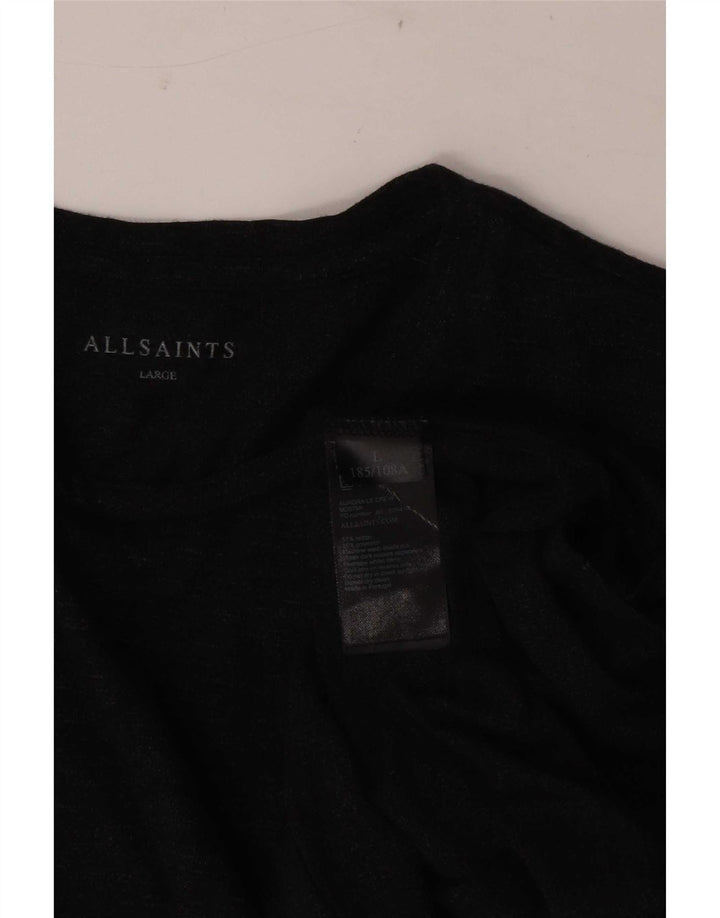 All Saints Top pentru bărbați cu mânecă lungă, mare, gri bumbac