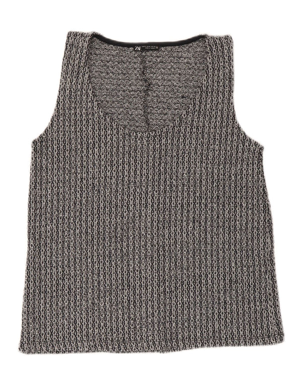 Vest Vest Top Femei Zara UK 12 Medium Gri Poliester