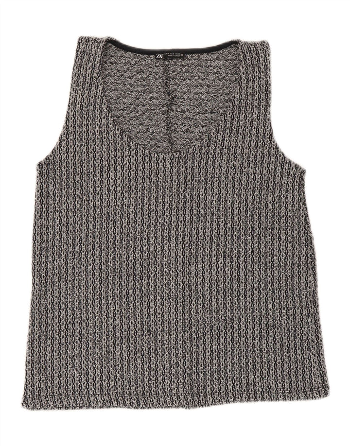 Vest Vest Top Femei Zara UK 12 Medium Gri Poliester