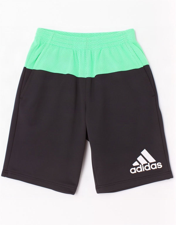 Pantaloni scurți sport grafic Adidas pentru băieți 11-12 ani, negru, poliester
