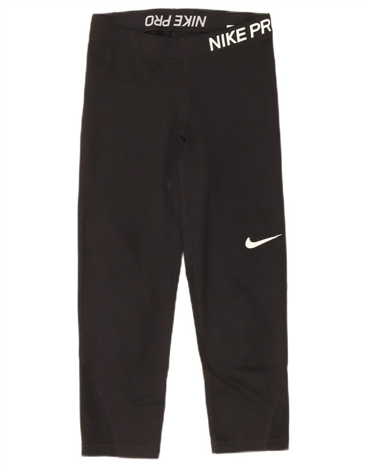 Leggings cu grafică Capri Nike pentru femei UK 8 Poliester negru mic