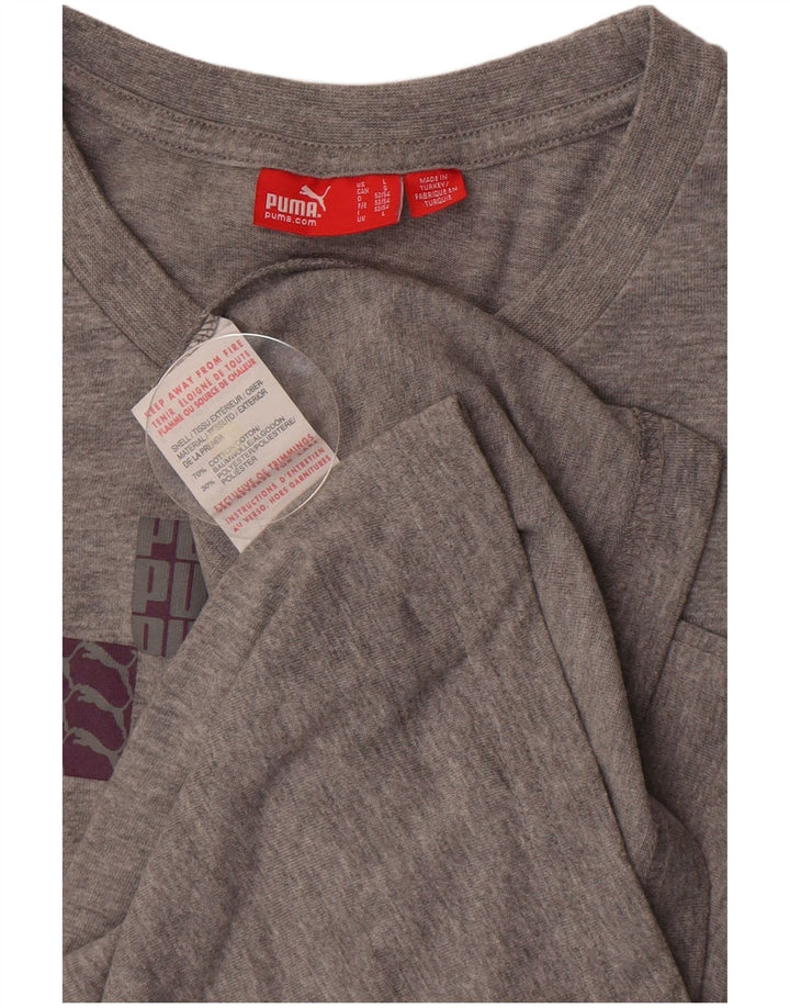 Tricou grafic Puma pentru bărbați Top mare, gri, bumbac cu pete