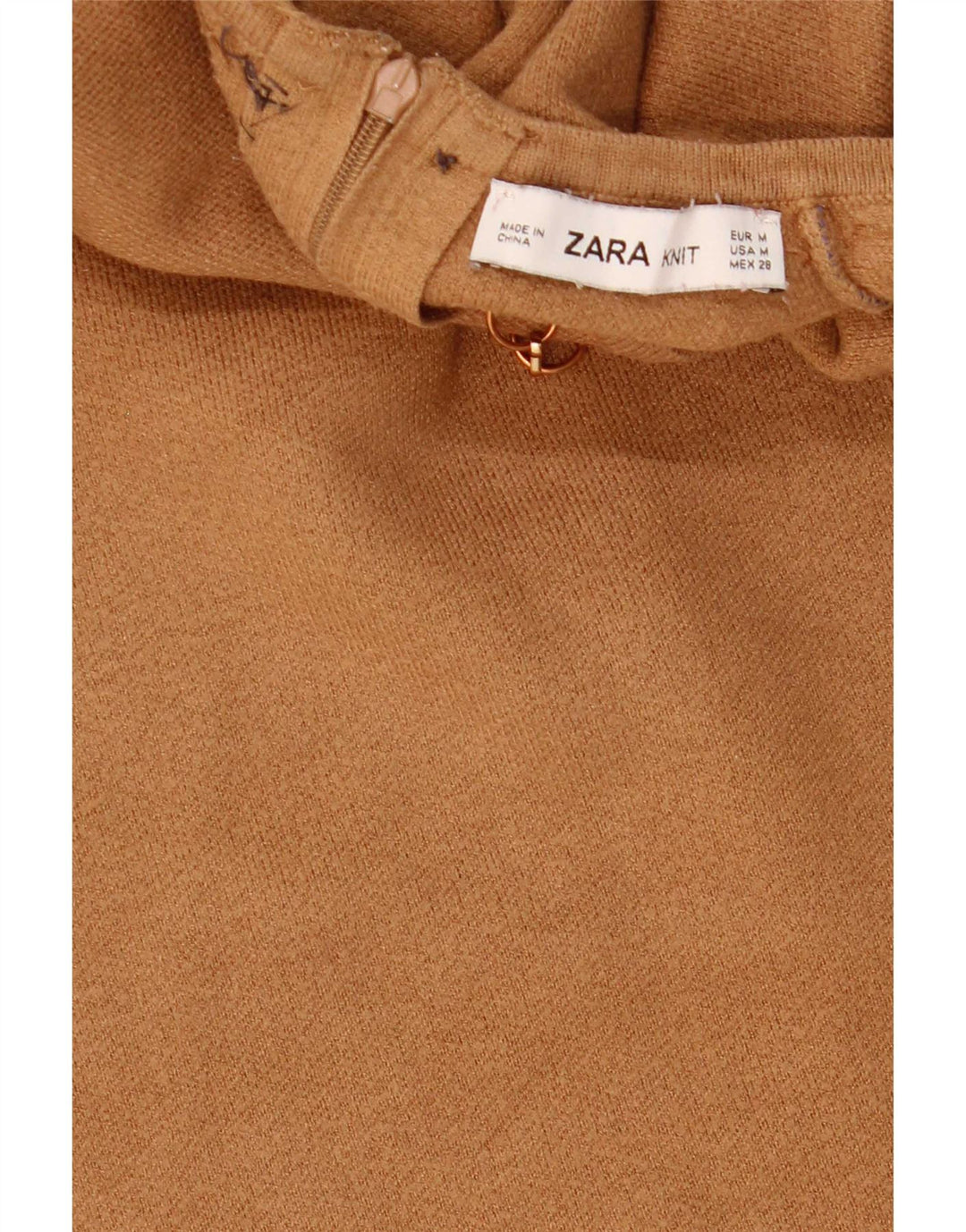 Top crop cu mânecă scurtă pentru femei Zara UK 12 maro mediu