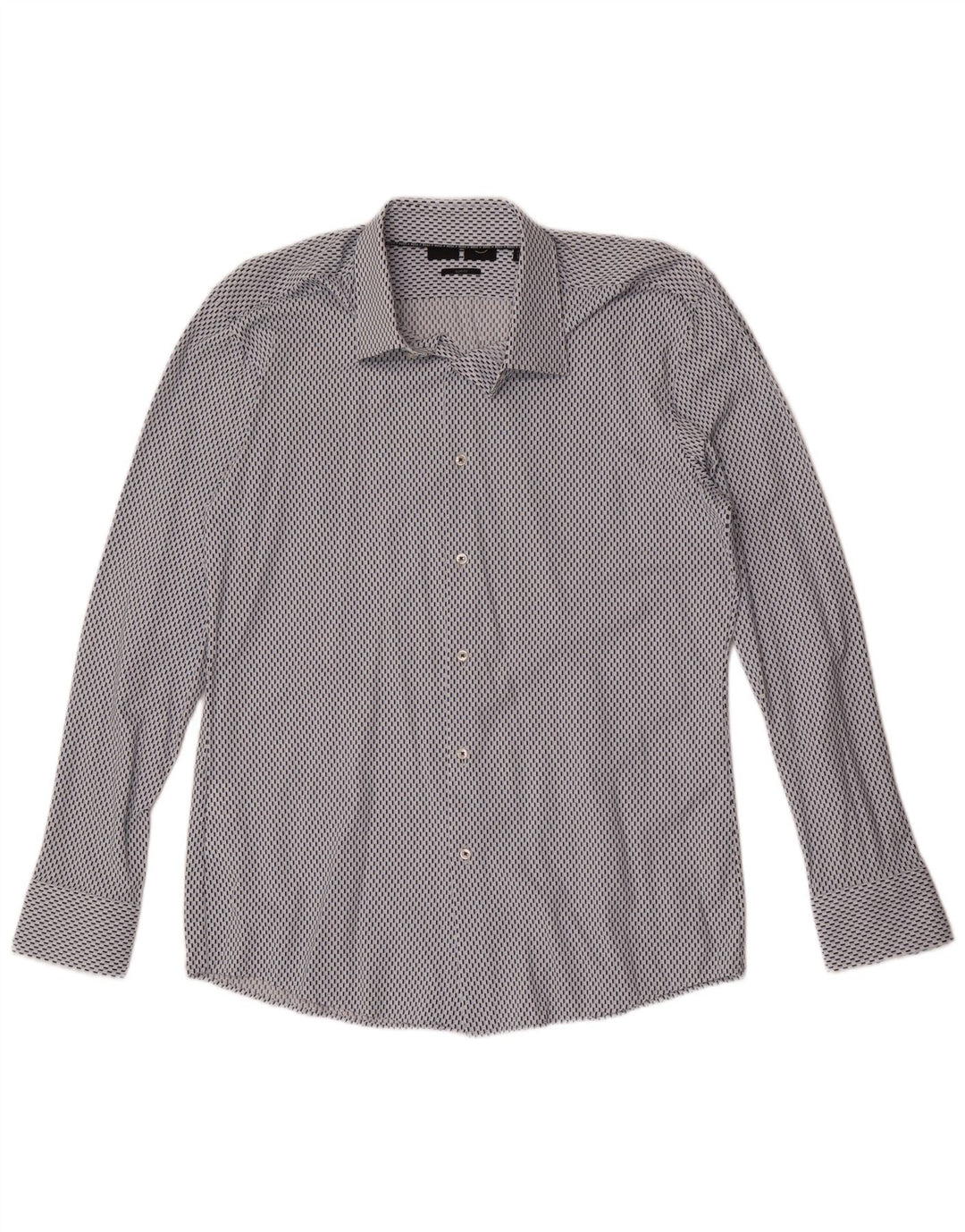 Cămașă pentru bărbați Hugo Boss Slim Fit Mărimea 41 16 Poliamidă geometrică albastră mare
