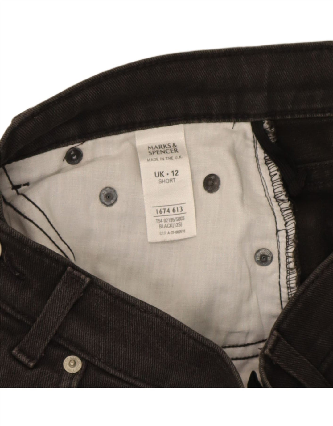 Blugi drepti tăiați pentru femei Marks & Spencer UK 12 Medium W28 L25 Negri