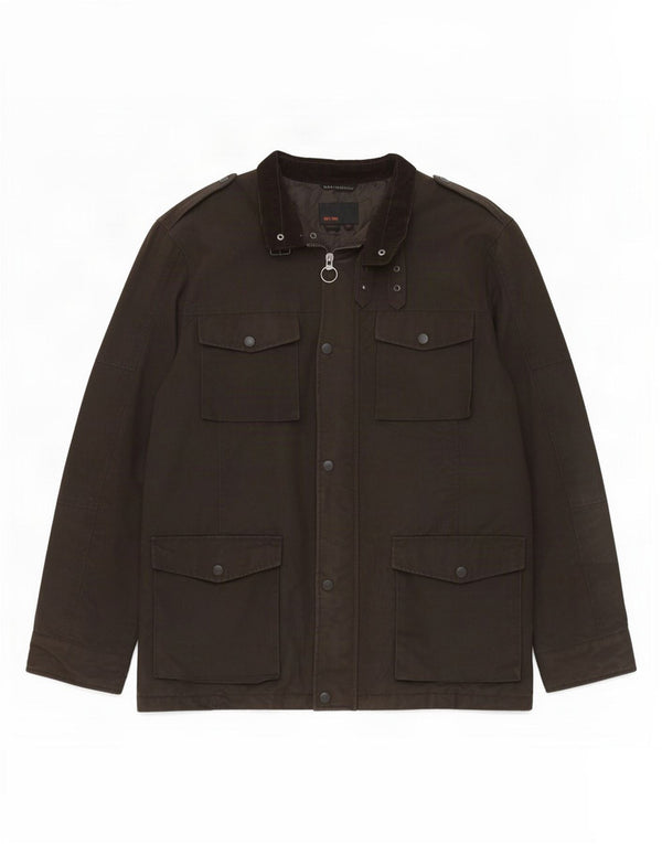 Jachetă din bumbac cerat pentru bărbați Zara UK 44 2XL maro