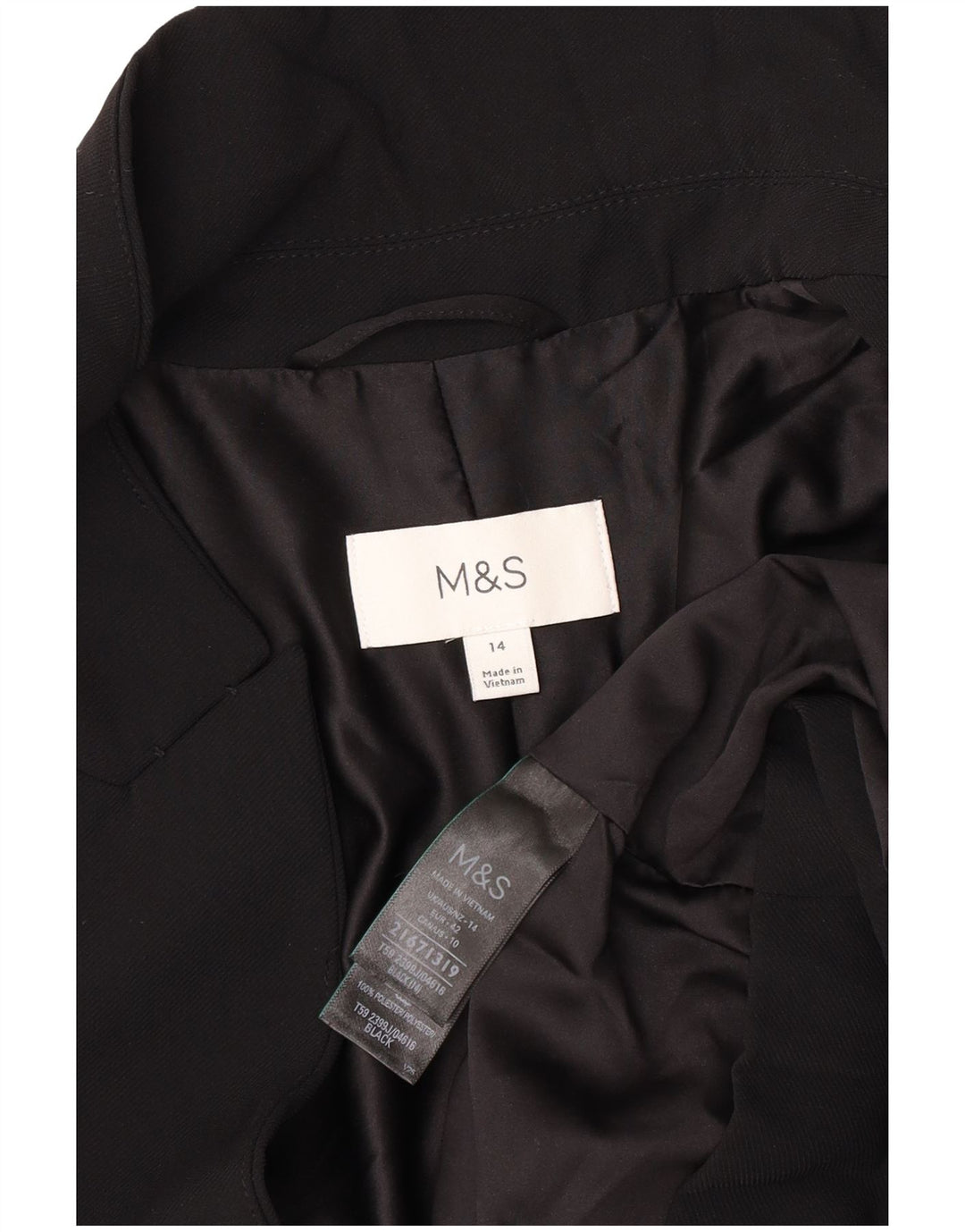 Jachetă pentru femei Marks & Spencer Open Blazer UK 14, mare, negru, poliester