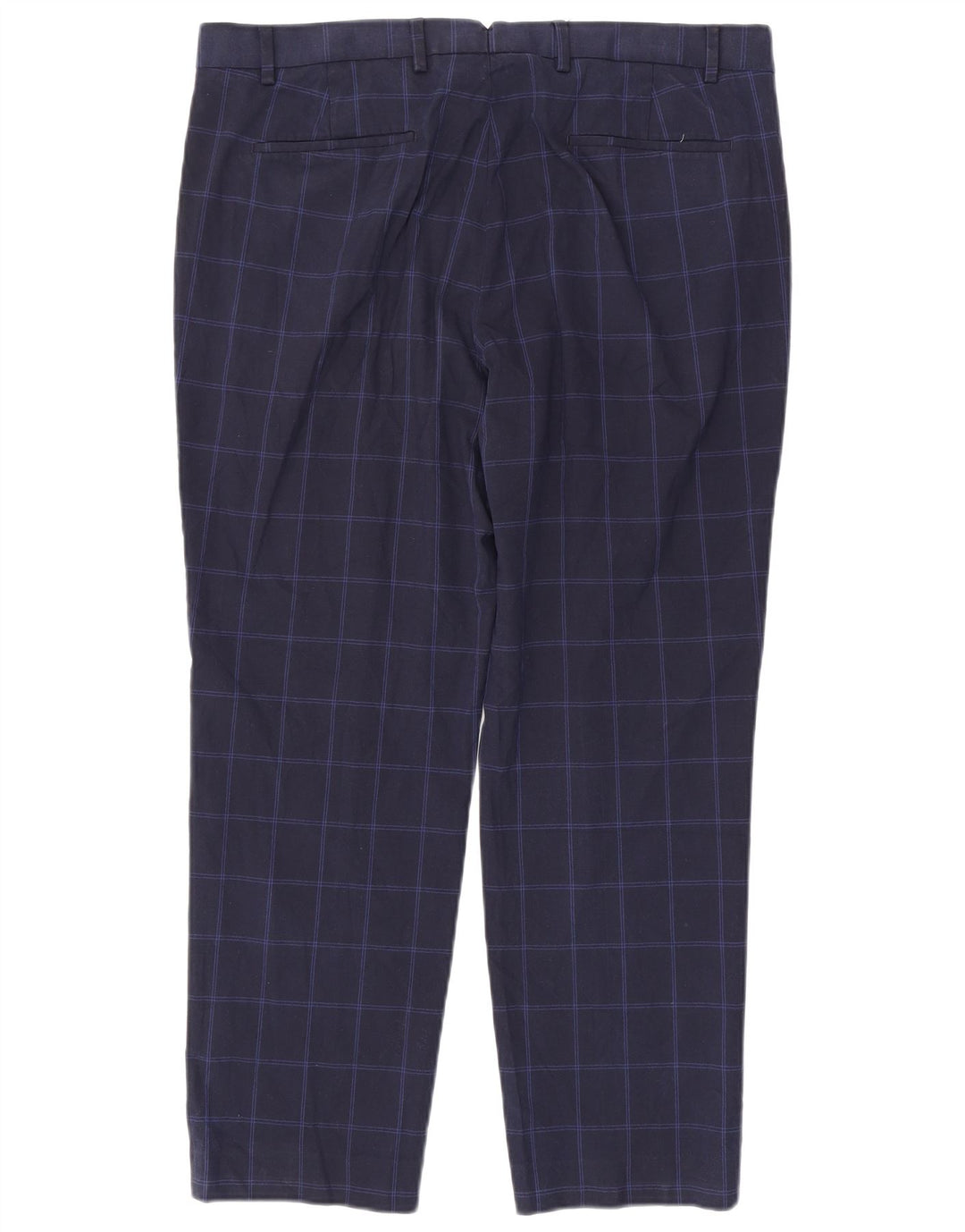 Pantaloni de costum pentru bărbați Marks & Spencer, cu tăiere obișnuită, L38 L29, albastru bleumarin, carouri