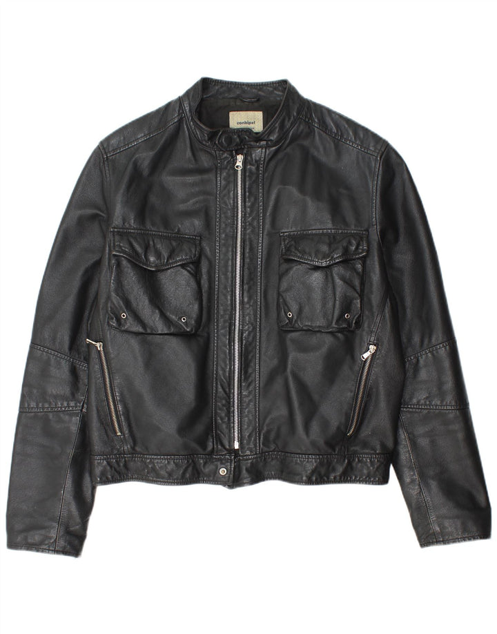 Jachetă din piele bărbătească Conbipel IT 48 Medium Black Leather