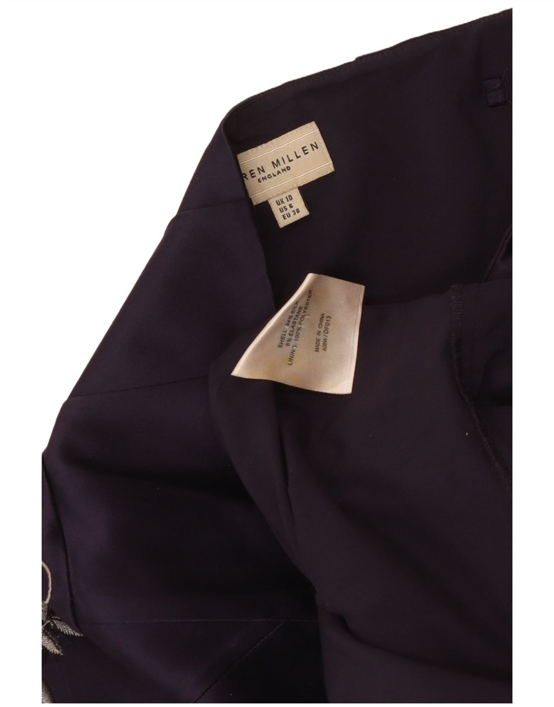 KAREN MILLEN Rochie pentru femei fără bretele UK 10 Mic Violet Floral Mătase