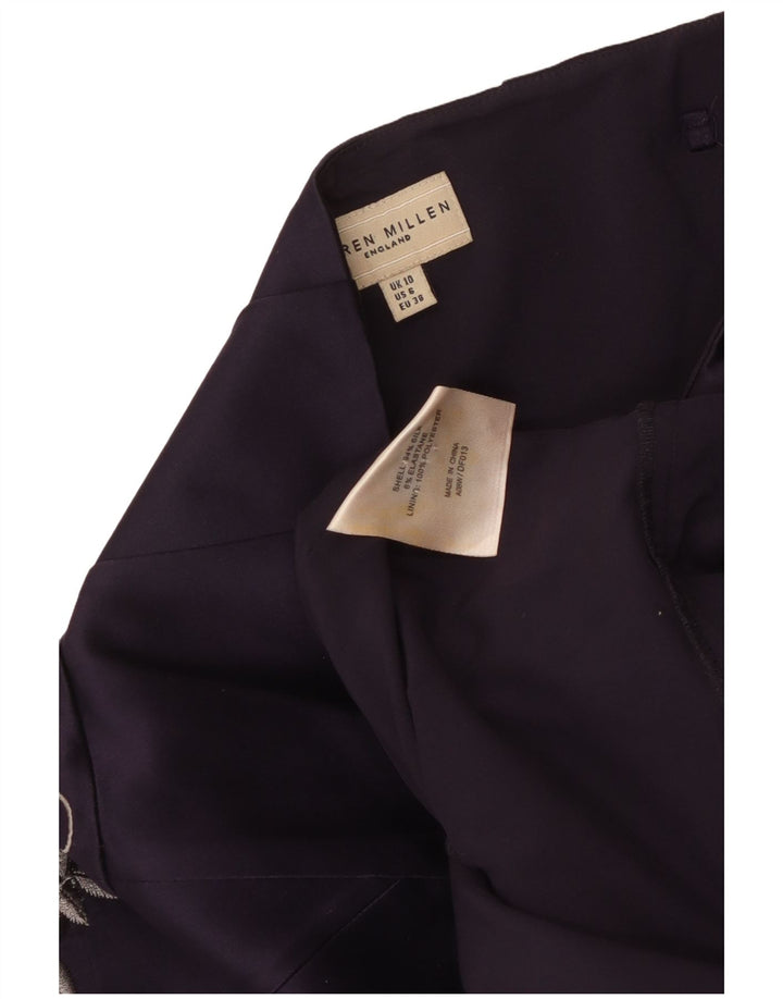 KAREN MILLEN Rochie pentru femei fără bretele UK 10 Mic Violet Floral Mătase