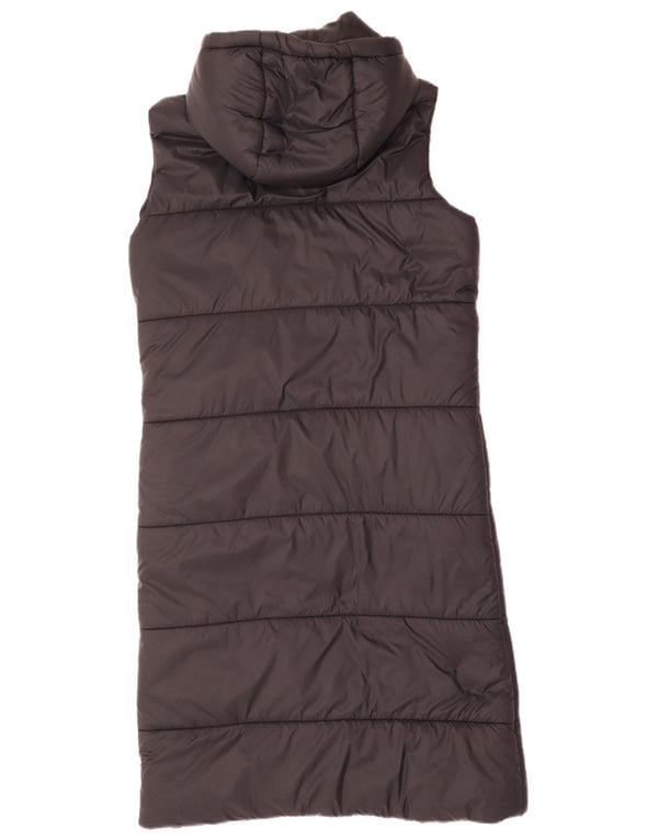 BENCH Gilet căptușit cu glugă cu paragate supradimensionat pentru femei UK 10 Small Black