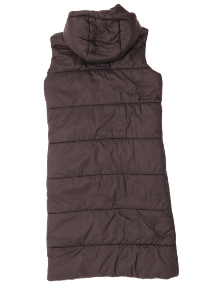 BENCH Gilet căptușit cu glugă cu paragate supradimensionat pentru femei UK 10 Small Black