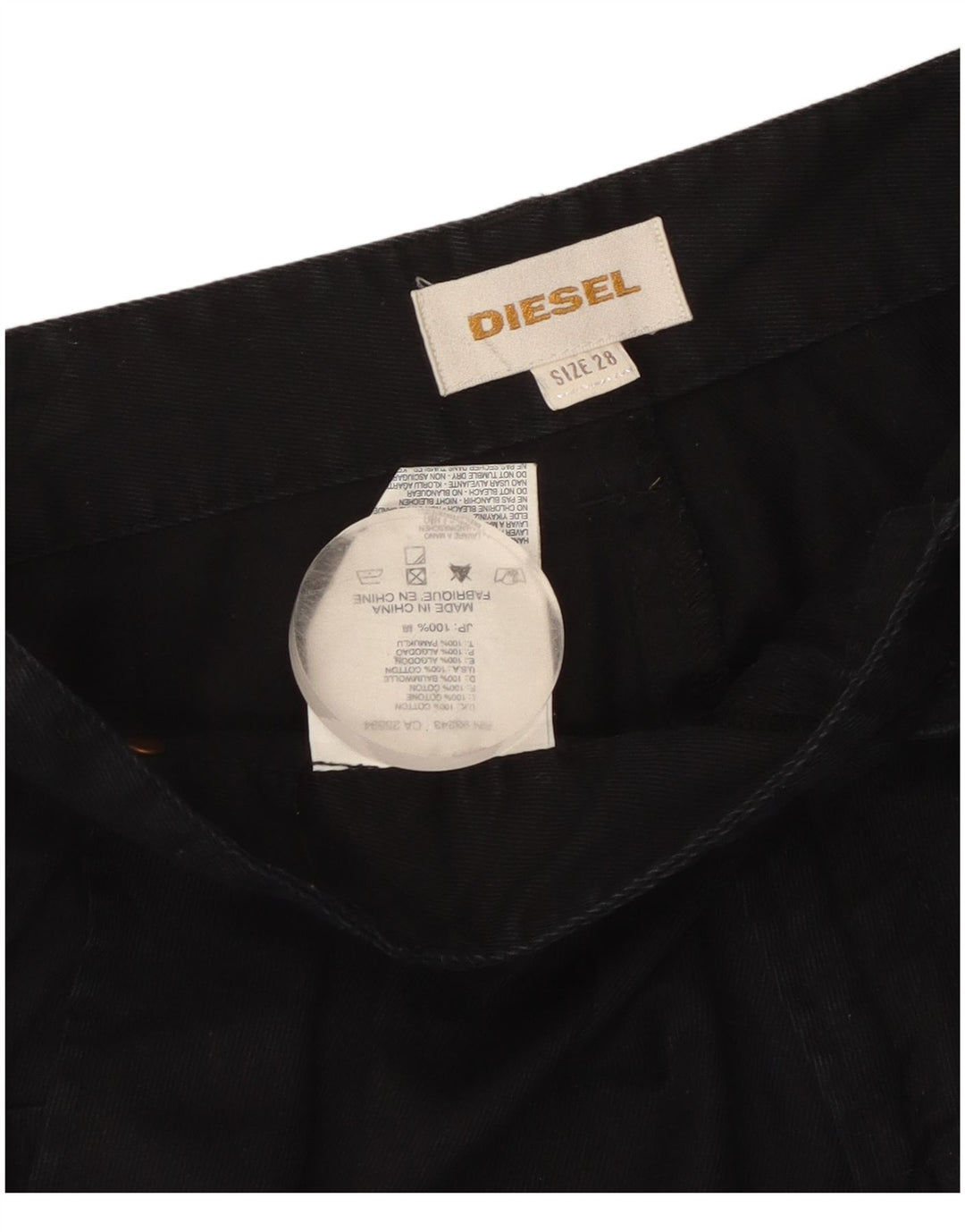 Pantaloni cropped pentru femei Diesel L32 L25 bumbac negru