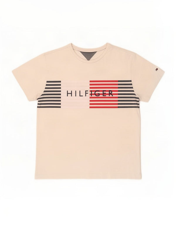 Tricou grafic Tommy Hilfiger pentru femei Top UK 14 Medium White Striped Bumbac