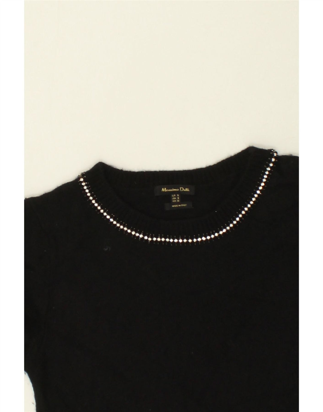 MASSIMO DUTTI Womens Crew Neck Jumper Sweater UK 10 Small Black Vintage Massimo Dutti and Second-Hand Massimo Dutti from Messina Hembry 