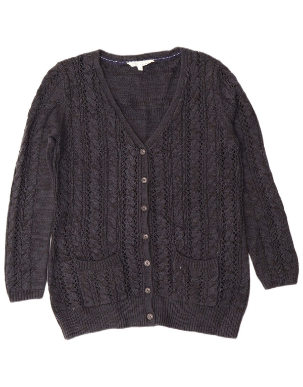 Pulover cardigan pentru femei Fat Face UK 14 mare, bleumarin, cașmir clasic