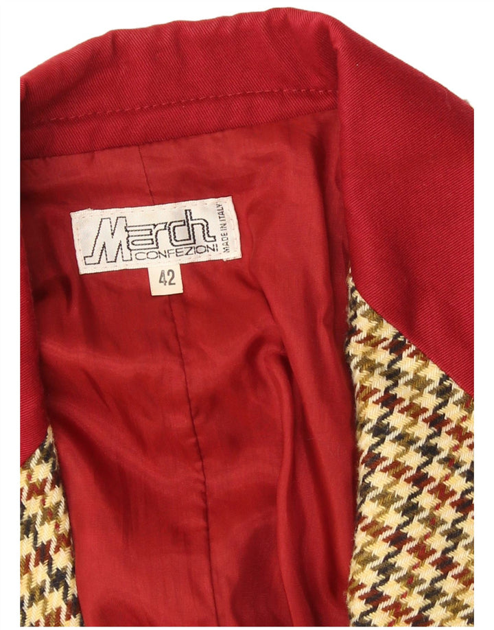 Jachetă vintage pentru femei cu 2 nasturi IT 42 Medium Bej Houndstooth