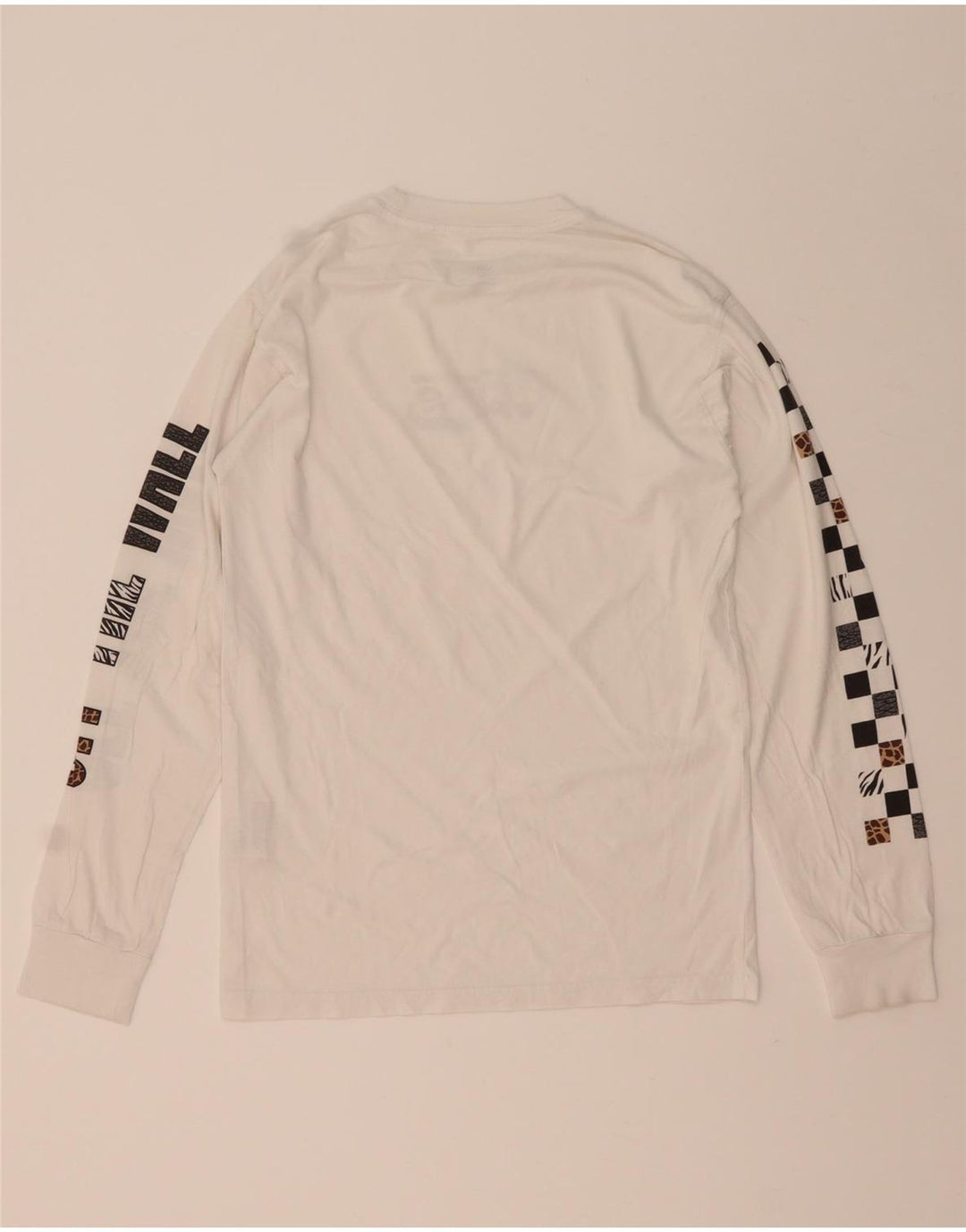 VANS Bărbați Classic Fit Graphic Top cu mânecă lungă, mic, alb, bumbac