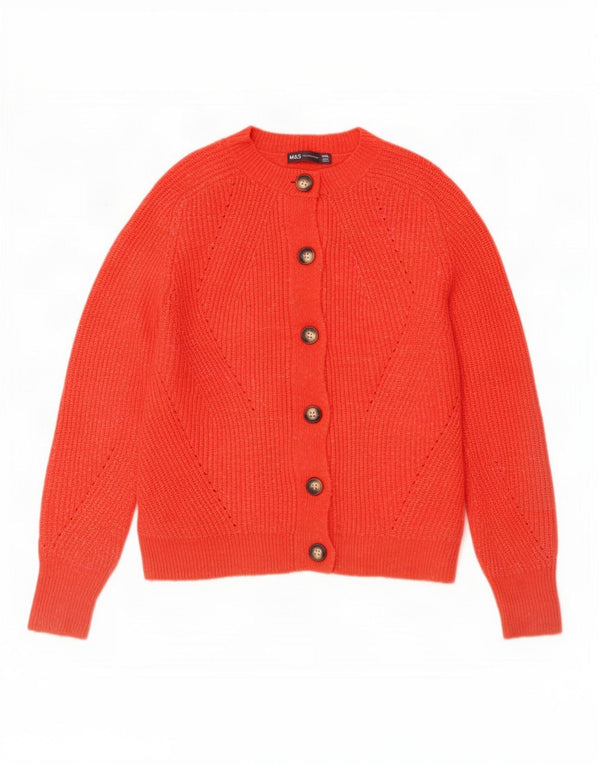 Pulover cardigan pentru femei Marks & Spencer UK 10 Acrilic roșu cu pături mici