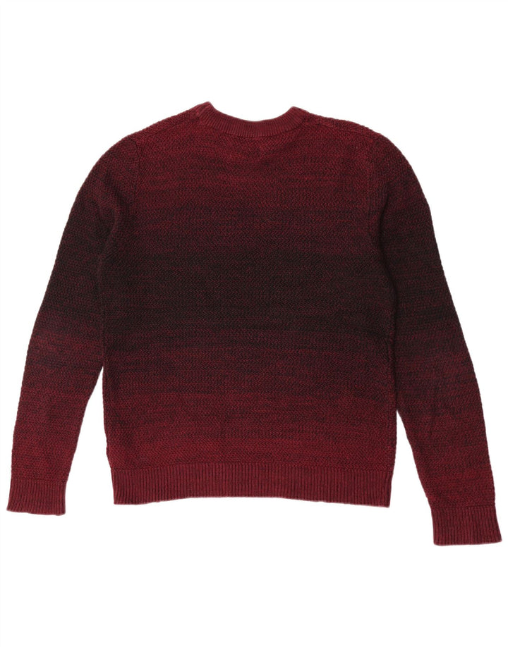 Pulover Jack & Jones pentru bărbați cu gât roșu, bumbac color-bloch maro mediu