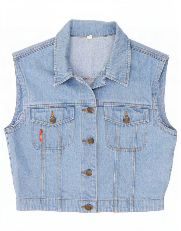 Gilet pentru femei John Baner Crop Denim UK 10 Small Blue Bumbac
