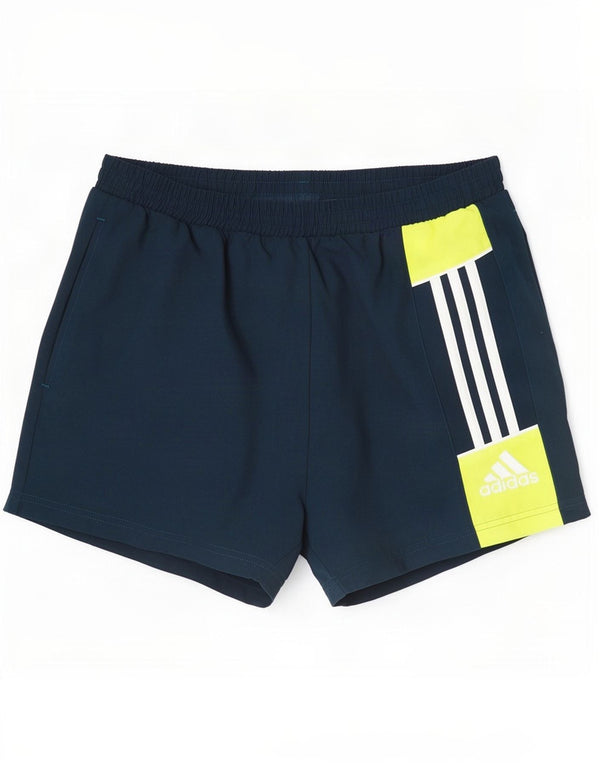 Pantaloni scurți de înot Adidas pentru bărbați, medii, bleumarin, poliester color bloc