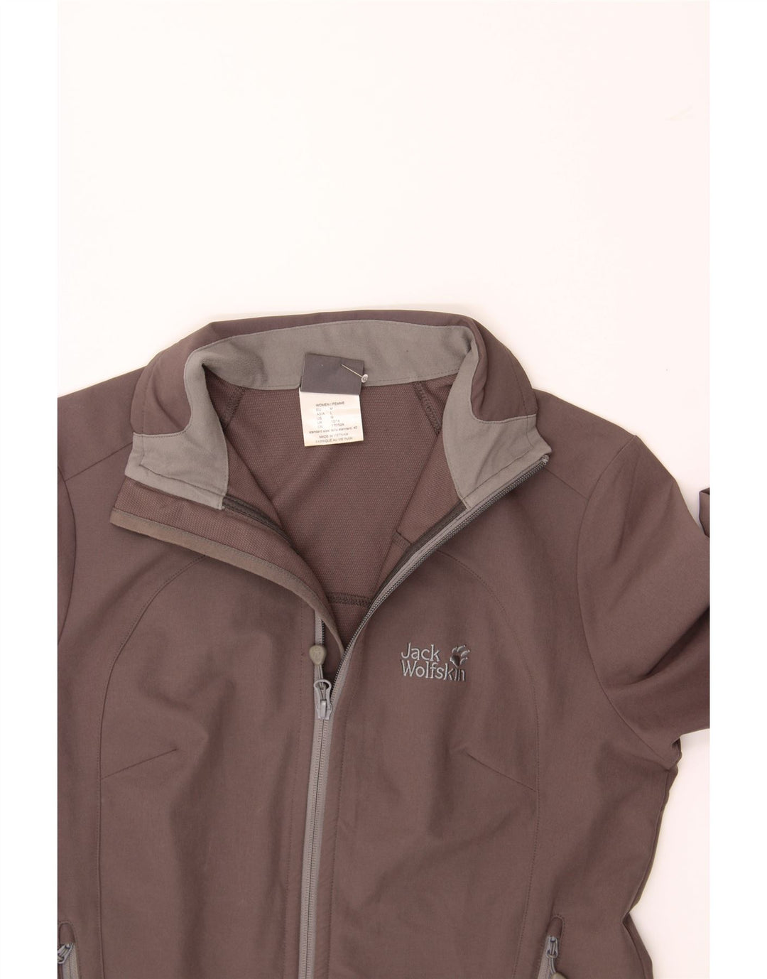 JACK WOLFSKIN Womens Bomber Jacket UK 12/14 Medium Grey Polyester Vintage Jack Wolfskin and Second-Hand Jack Wolfskin from Messina Hembry 