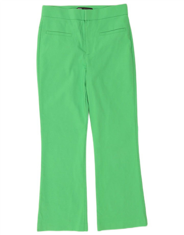 Pantaloni tăiați pentru femei Bootcut Zara Medium L28 L25 Verde