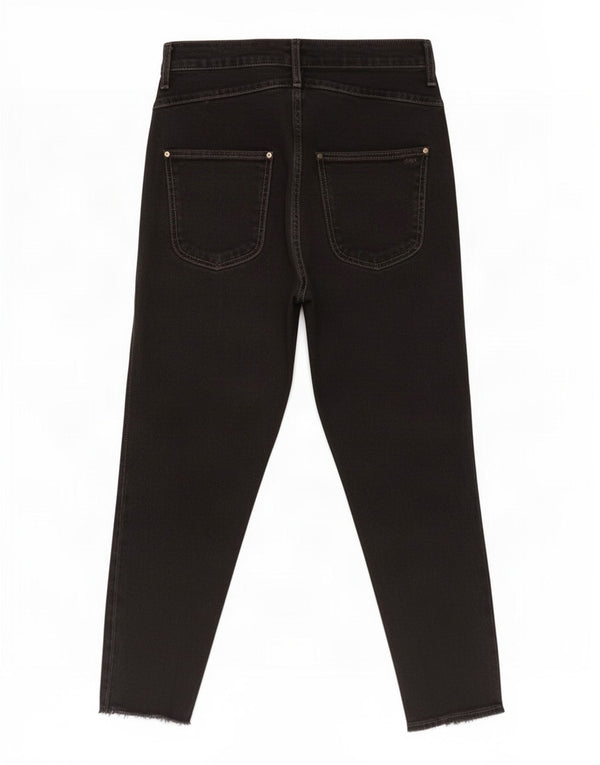 Zara Womens Crop Tapered Jeans EU 38 Small W28 L24 Black