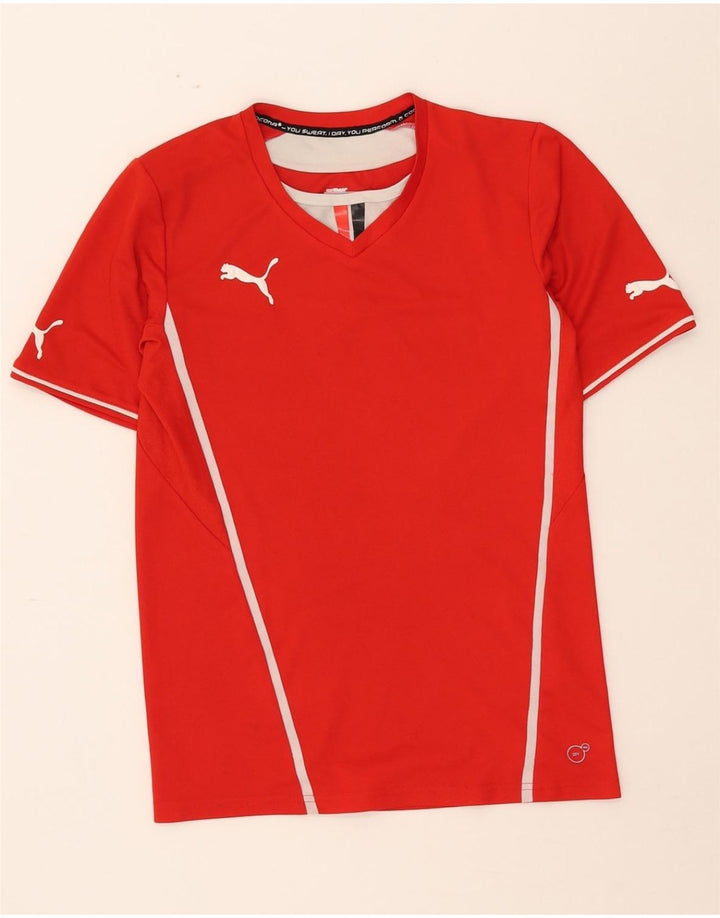 PUMA Mens T-Shirt Top Small Red Colourblock Vintage Puma and Second-Hand Puma from Messina Hembry 