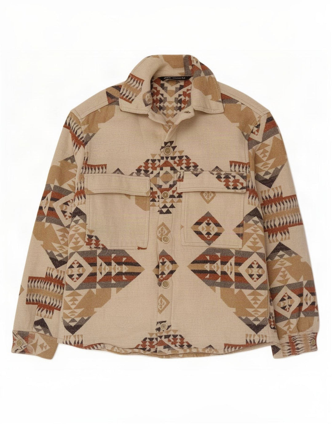 Cămașă Bărbați Zara Mic Bej Geometric