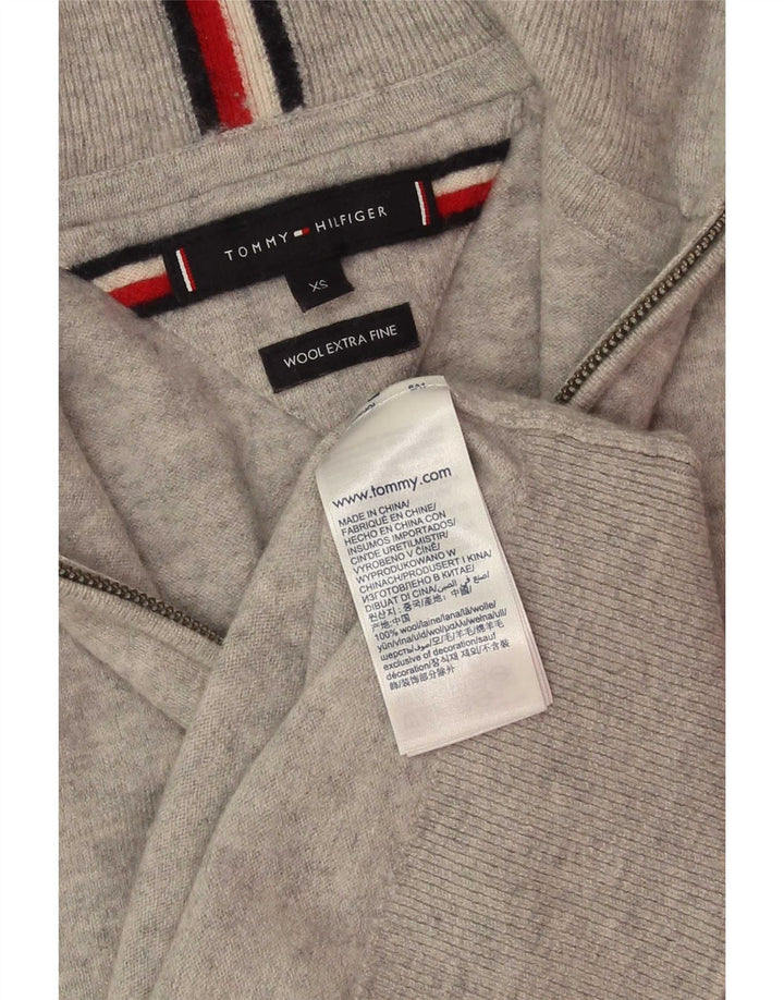 Pulover pentru bărbați Tommy Hilfiger, cu fermoar și gât, lână XS gri